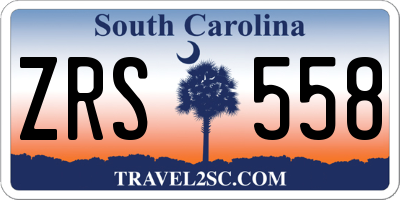SC license plate ZRS558