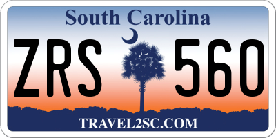 SC license plate ZRS560
