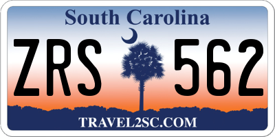 SC license plate ZRS562