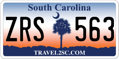 SC license plate ZRS563