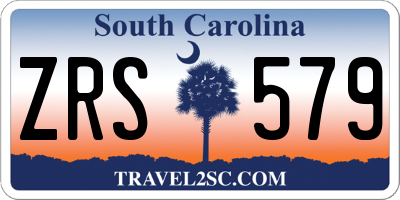 SC license plate ZRS579