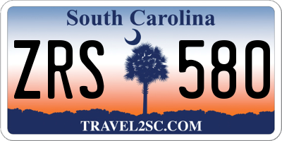 SC license plate ZRS580