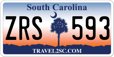 SC license plate ZRS593