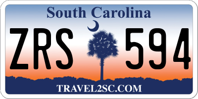 SC license plate ZRS594