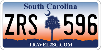 SC license plate ZRS596
