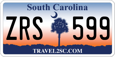 SC license plate ZRS599