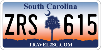 SC license plate ZRS615