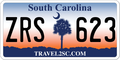 SC license plate ZRS623