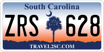 SC license plate ZRS628