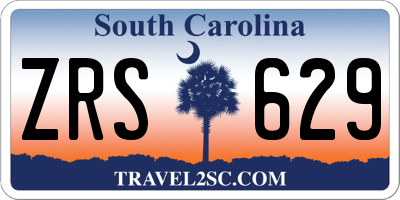 SC license plate ZRS629