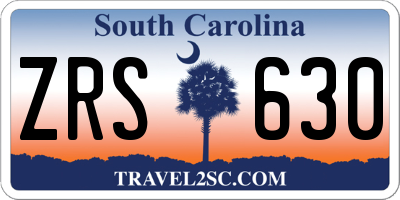 SC license plate ZRS630