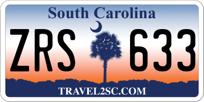 SC license plate ZRS633