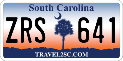 SC license plate ZRS641