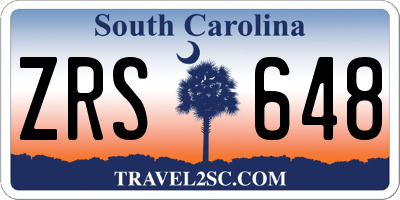 SC license plate ZRS648