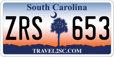 SC license plate ZRS653