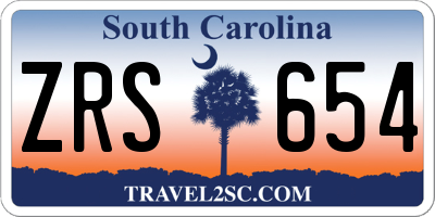 SC license plate ZRS654