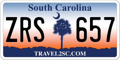 SC license plate ZRS657