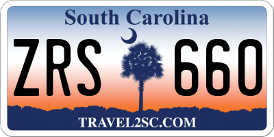 SC license plate ZRS660