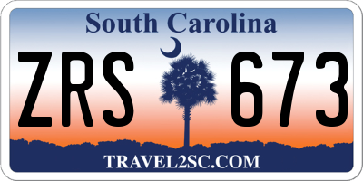 SC license plate ZRS673
