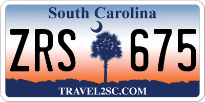 SC license plate ZRS675