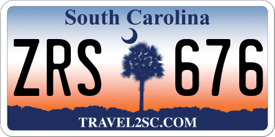 SC license plate ZRS676