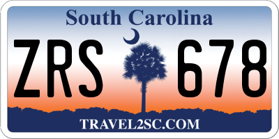 SC license plate ZRS678
