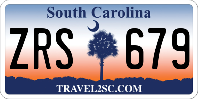SC license plate ZRS679
