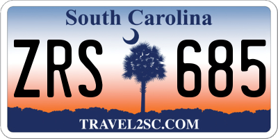 SC license plate ZRS685