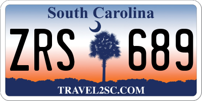 SC license plate ZRS689