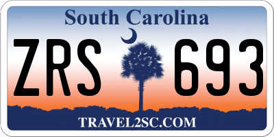 SC license plate ZRS693