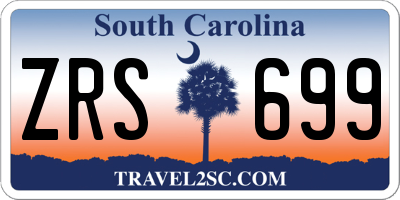 SC license plate ZRS699