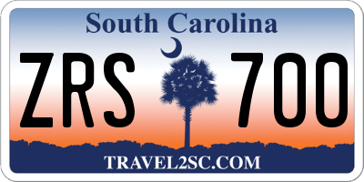 SC license plate ZRS700