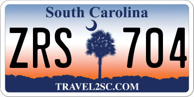 SC license plate ZRS704