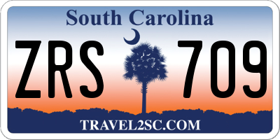 SC license plate ZRS709
