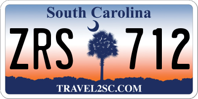 SC license plate ZRS712