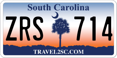 SC license plate ZRS714