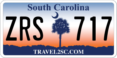SC license plate ZRS717