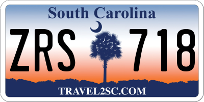 SC license plate ZRS718