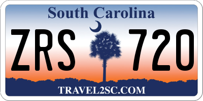 SC license plate ZRS720
