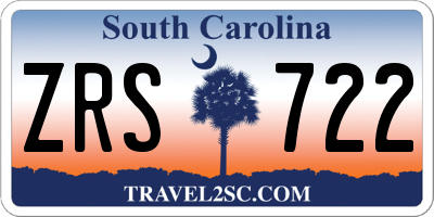 SC license plate ZRS722