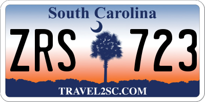 SC license plate ZRS723
