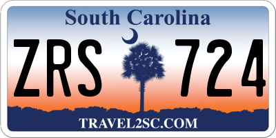 SC license plate ZRS724