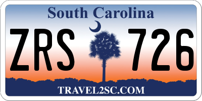 SC license plate ZRS726