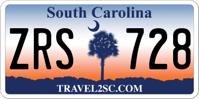 SC license plate ZRS728