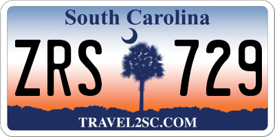 SC license plate ZRS729