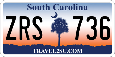 SC license plate ZRS736