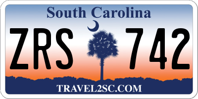 SC license plate ZRS742