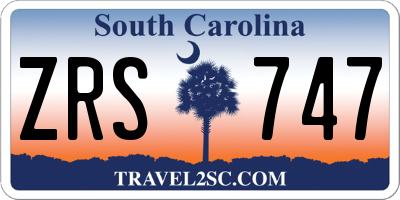 SC license plate ZRS747