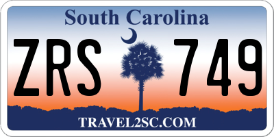 SC license plate ZRS749