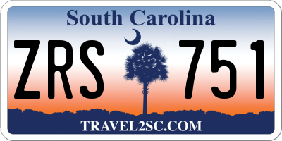 SC license plate ZRS751
